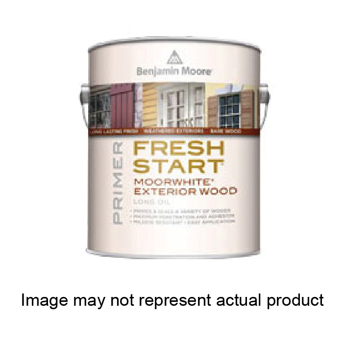 Benjamin Moore FRESH START Moorwhite 010000-001 Exterior Primer, Low-Luster, White, 1 gal