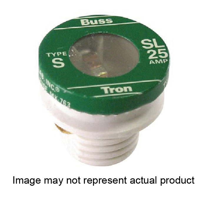 Bussmann SL-20PK4 Plug Fuse, 20 A, 125 V, 10 kA Interrupt, Ceramic Body, Medium-Duty, Time Delay, Type SL Fuse