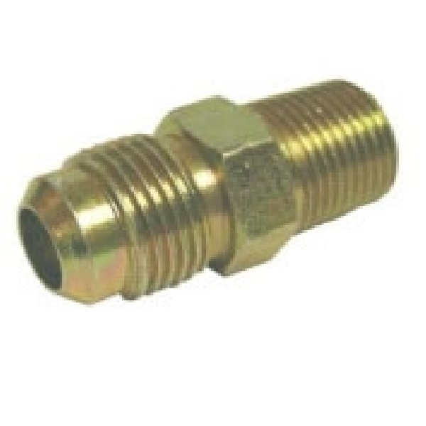 JMF LF5110108129813 Pipe Adapter, 1/2 x 3/4 in, Flare x MIP, Brass - 1