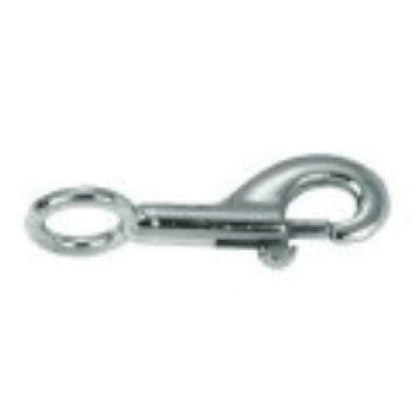 T7615202 Round Eye Bolt Snap, 5/8 in, 90 lb Working Load, Zinc, Nickel-Plated