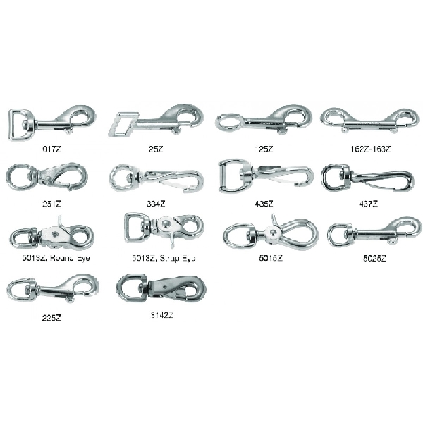 T7615412 Bolt Snap, 3/4 in, 70 lb Working Load, Zinc, Nickel-Plated