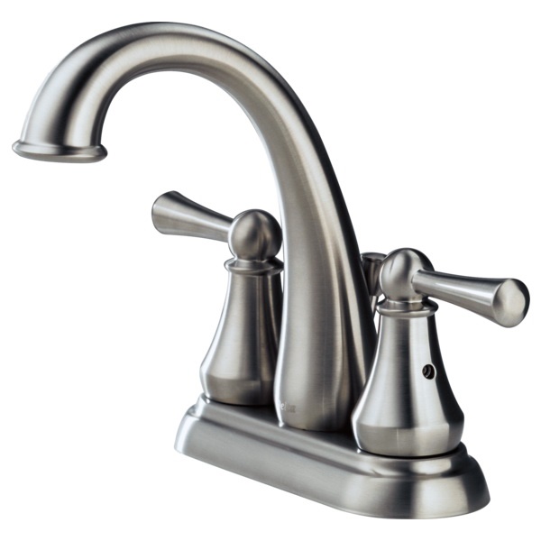 Delta Lewiston Series 25901LF-SS Centerset Bathroom Faucet, 1.5 gpm, 2-Handle, 3-Faucet Hole, Brass, Stainless
