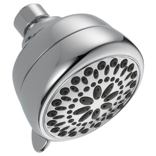 75763C Shower Head, Round, 1.75 gpm, 1/2 in Connection, IPS, 7-Spray Function, ABS, Chrome, 3-3/8 in Dia
