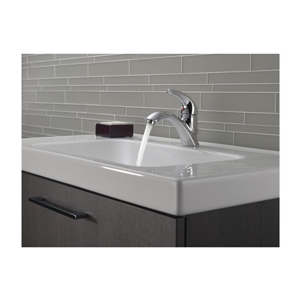 DELTA Classic 583LF-WF Bathroom Faucet, 1.2 gpm, 1-Faucet Handle, Brass, Chrome, Lever Handle, Rigid Spout - 2