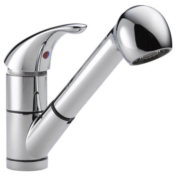 Tunbridge Series P18550LF Pull-Out Faucet, 1.8 gpm, 1-Handle, 3-Faucet Hole, Metal, Chrome Plated