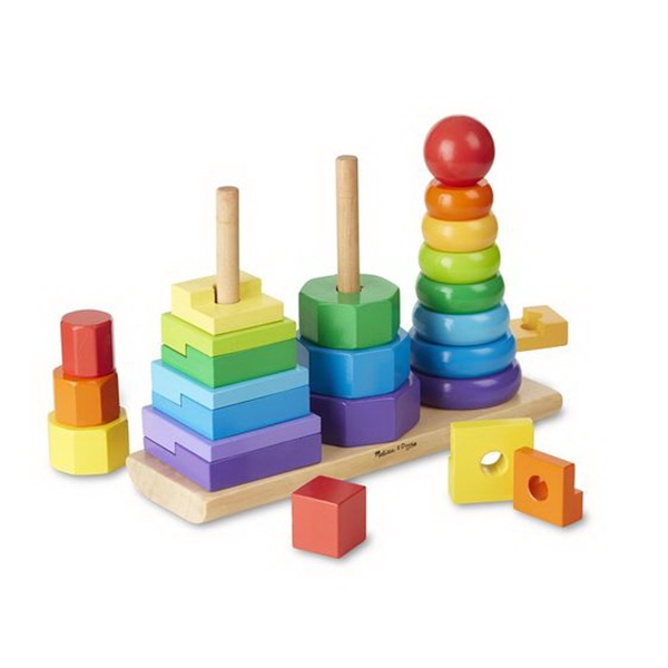 Melissa & Doug 567 Geometric Stacker Toddler Toy, 2 to 4 years, Wood
