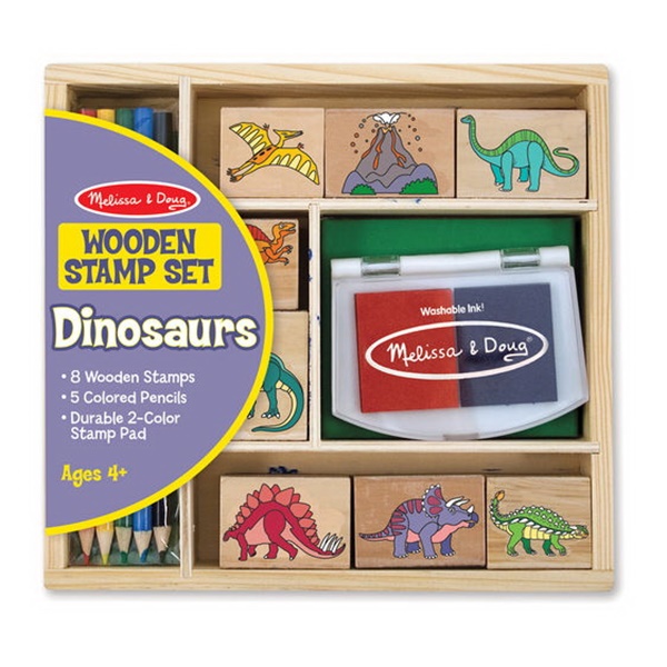 Melissa & Doug 1633 Dinosaurs Stamp Set, 4 years and Up, Wood