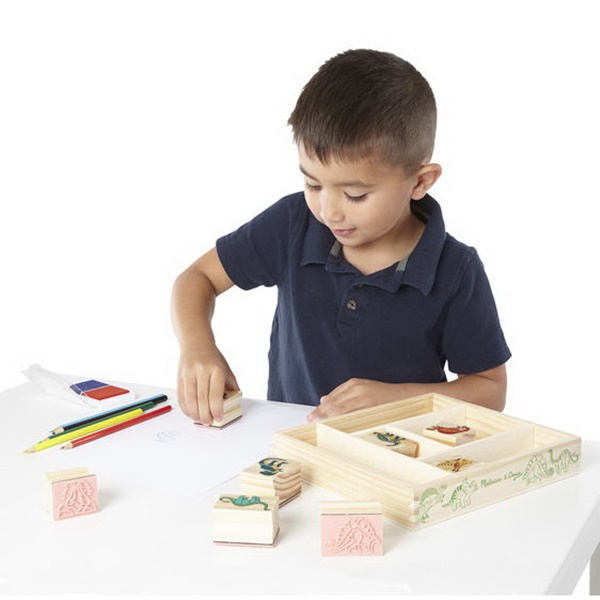 Melissa & Doug 1633 Dinosaurs Stamp Set, 4 years and Up, Wood