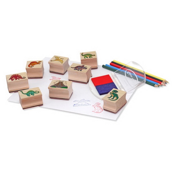 Melissa & Doug 1633 Dinosaurs Stamp Set, 4 years and Up, Wood