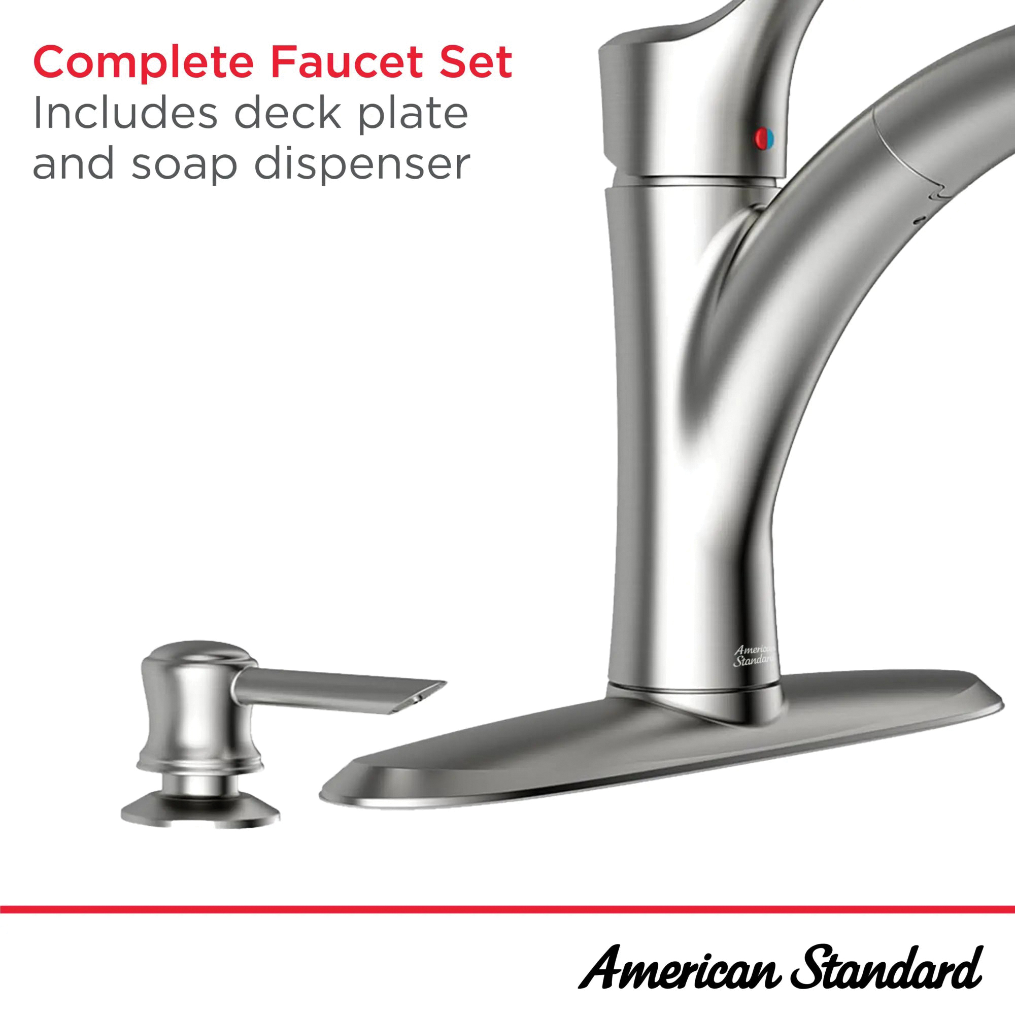 American Standard Mesa Series 9015101.002 Pull-Out Kitchen Faucet with Soap Dispenser, 1.8 gpm, 1-Faucet Handle, Yes - 5