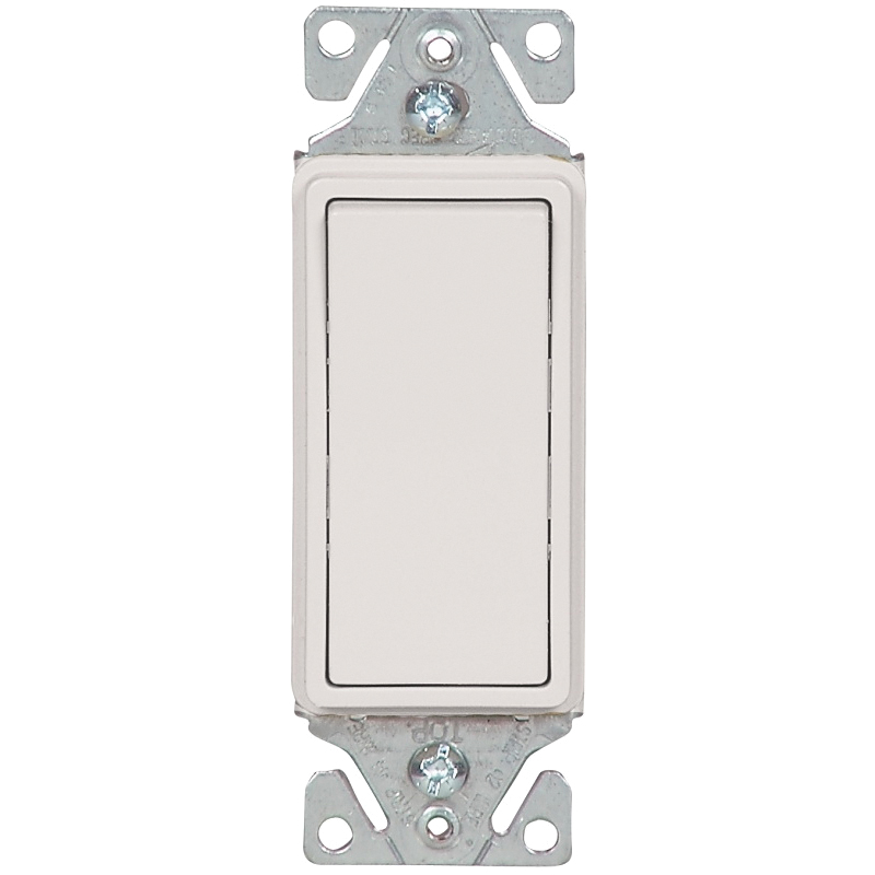 Eaton Wiring Devices 7503W-BOX Rocker Switch, 15 A, 120/277 V, 3-Way, Push Wire Terminal, Thermoplastic Housing Material