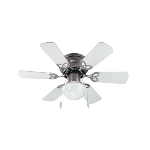 Canarm Twister Series CF3230651S Ceiling Fan, 6-Blade, Gray/White Housing, Bleached Oak/White Blade, 30 in Sweep