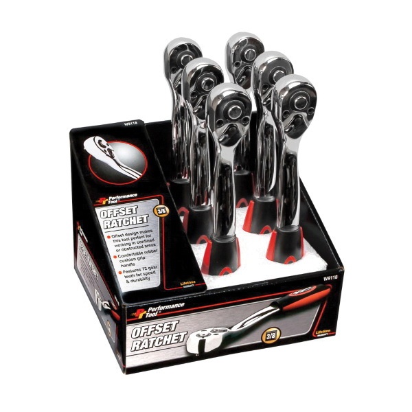 Performance Tool W9118 Offset Ratchet, 3/8 in Drive