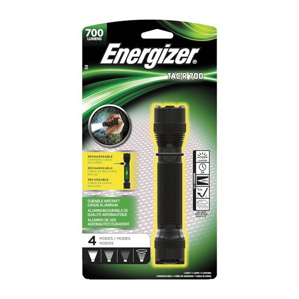 ENPMTRL8 Rechargeable Flashlight, Lithium-Ion Battery, 700 Lumens Lumens, 2 hr Run Time, Black