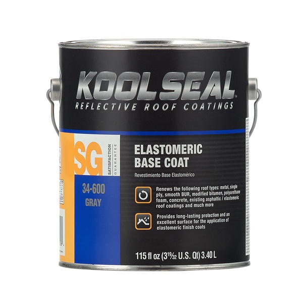 KS0034600-16 Elastomeric Base Coating, Gray, 1 gal, Liquid