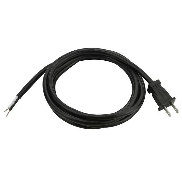 Power Supply Cord, Prime, 16/2 AWG Cable, 8 ft L, 13 A, 125 V, Black - 3