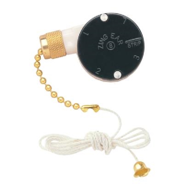 7702100 Fan Switch with Pull Chain, 125 to 250 V, 3, 6 A, Polished Brass