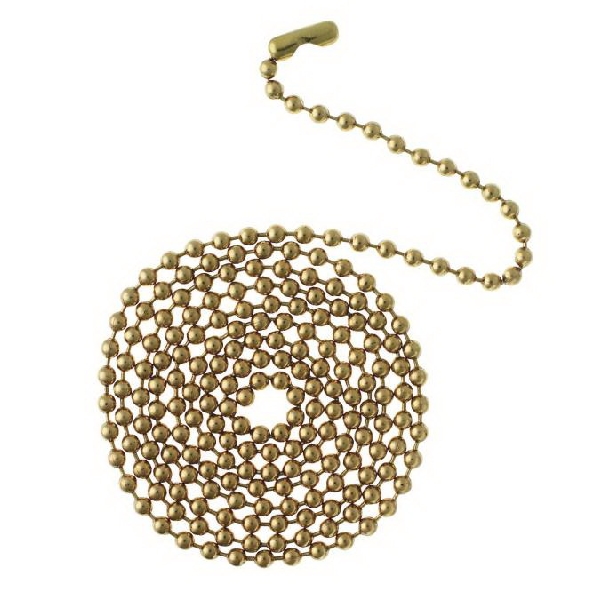 7705000 Beaded Chain with Connector, 3 ft L Chain, Brass