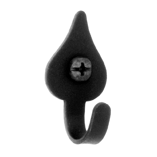 Acorn Manufacturing AM2BP Series Colonial Hook, Specifications: Small Heart Shape, 5/8 in Projection Size, Steel, Black