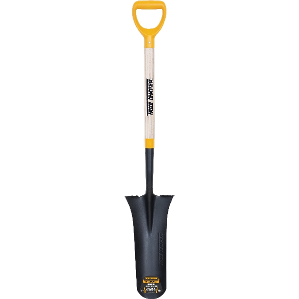 True Temper 2540700 Drain Spade, 4-3/4 in W Blade, Steel Blade, Hardwood Handle, D-Grip Handle, 24 in L Handle