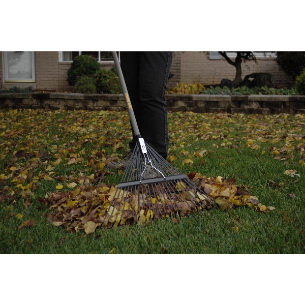 True Temper 2604512 Leaf Rake, Steel Tine, 22 -Tine, Hardwood Handle, 54 in L Handle