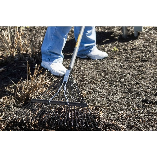True Temper 2604512 Leaf Rake, Steel Tine, 22 -Tine, Hardwood Handle, 54 in L Handle
