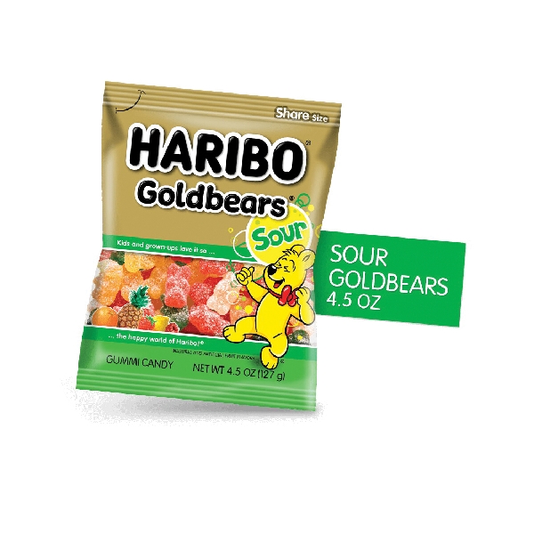 Haribo 31220 Gummi Candy, Lemon, Orange, Pineapple, Raspberry, Strawberry Flavor, 4.5 oz Bag