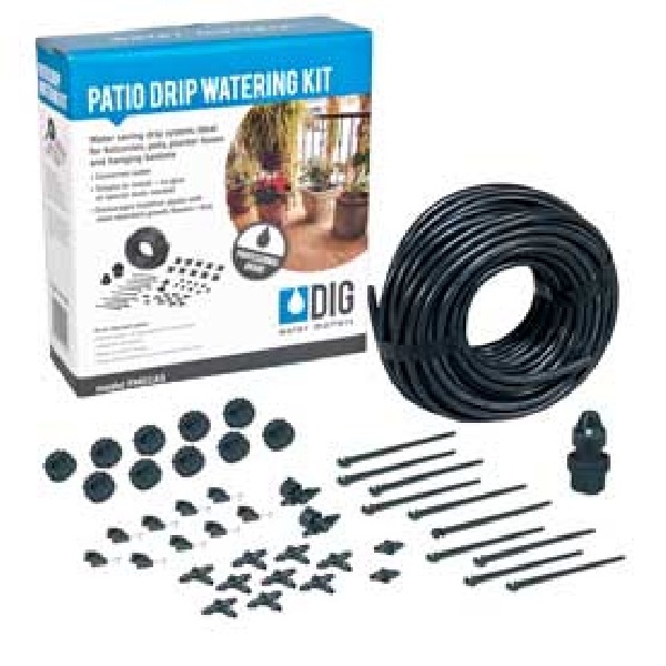 DIG FM01AS Patio Drip Watering Kit, Plastic, Black, 47-Piece