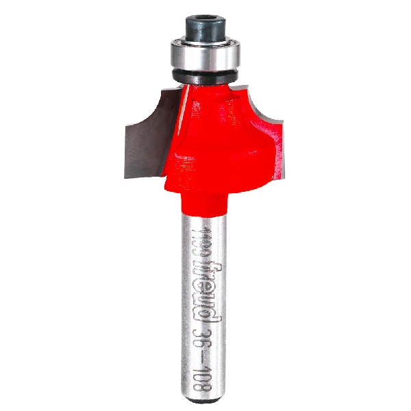 Freud 36-108 Beading Bit, 7/8 in Dia Cutter, 1-11/16 in L Cutting, 2-3/16 in OAL, 1/4 in Dia Shank, 2-Cutter