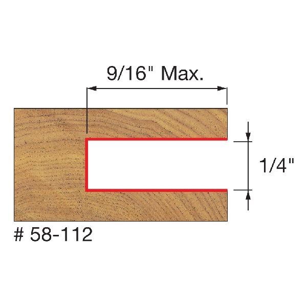 Slotting Cutter, Freud, 1/4 in Slot, 2 in Dia Cutter, 5/16 in Dia Shank, 1PK - 2