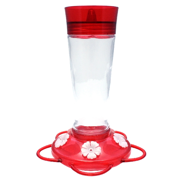 35 Bird Feeder, Ruby, 10 oz, Nectar, 5-Port/Perch, Glass, Red, 8.72 in H, Hanging Mounting