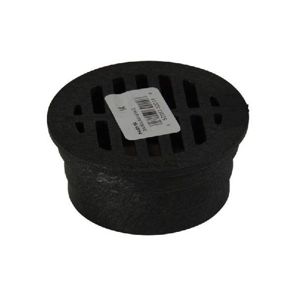 NDS 14 Drain Grate, 3 in Dia, 3.56 in L, 3.56 in W, Round, 3/16 in Grate Opening, Polypropylene, Black