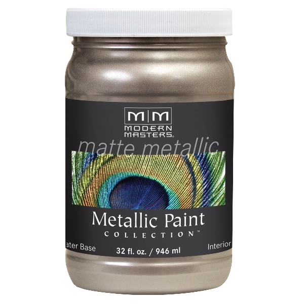 Modern Masters MM22132 Metallic Paint, Matte, Warm Silver, 1 qt