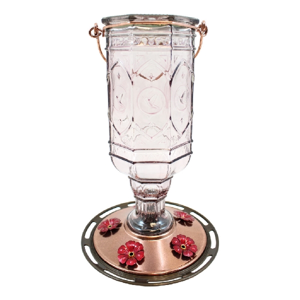 More Birds 77 JEW AME Bird Feeder, Amethyst Jewel, 20 fl-oz, Nectar, 5 -Port/Perch, Glass/Metal/Plastic, 10 in H