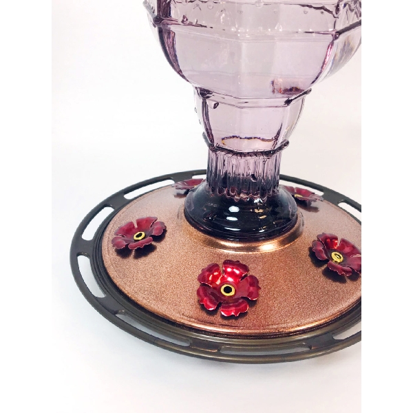 More Birds 77 JEW AME Bird Feeder, Amethyst Jewel, 20 fl-oz, Nectar, 5 -Port/Perch, Glass/Metal/Plastic, 10 in H