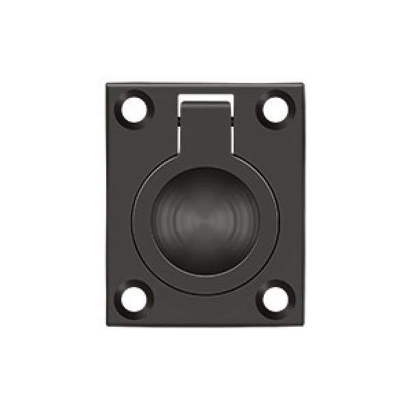 Deltana FRP175U10B Flush Ring Pull, 1/16 in Projection, Brass, Oil-Rubbed Bronze, 50/PK