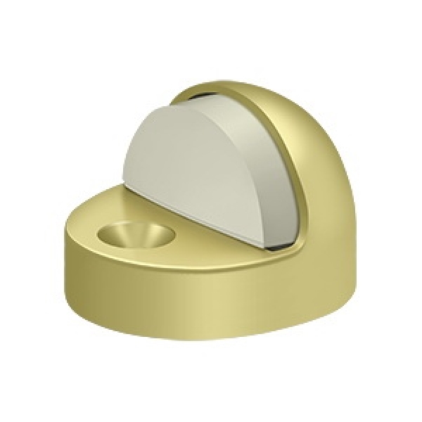 Deltana DSHP916U3 Dome Door Stop, 1-3/4 in Dia Base, 1-3/8 in Projection, Brass, Polished Brass