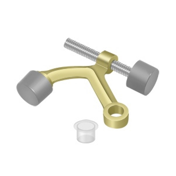 Deltana HP70U3 Hinge Pin Door Stop, 2-3/8 in Projection, Brass, Polished