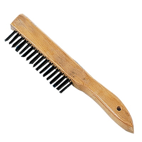 Premier 416 Standard Wire Brush, 4 x 16 Block, Metal Trim, Wood Handle