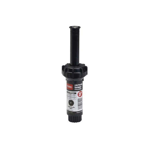 Toro 53817 Pop-Up Spray Sprinkler, Full-Circle, 3.6 gpm, 1/2 in Connection, FNPT, 3 in H Pop-Up, 15 ft, ABS