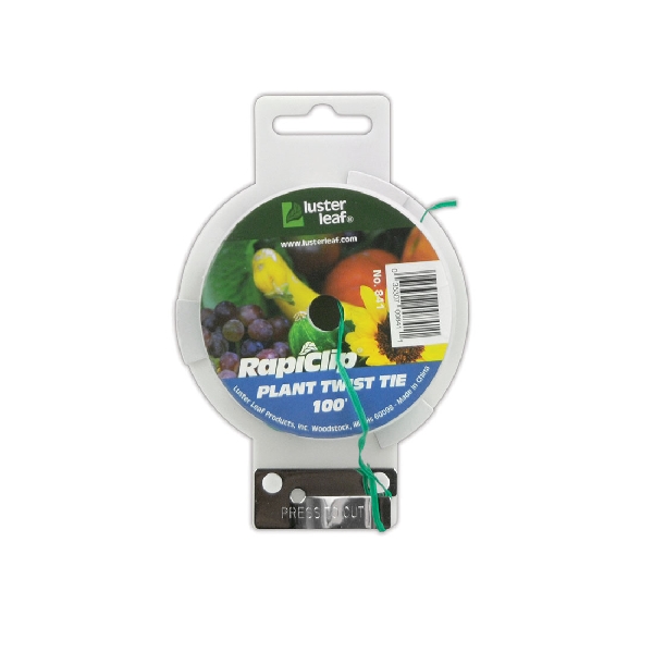 luster leaf Rapiclip 841 Plant Twist Tie, 100 ft L, Plastic, Green