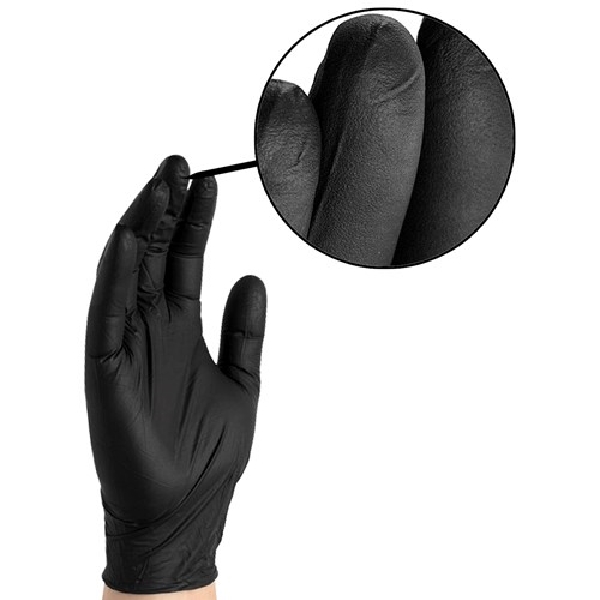 Gloveplus GPNB49100 Non-Sterile Gloves, 2XL, Nitrile, Powder-Free, Black, 9-1/2 in L - 3