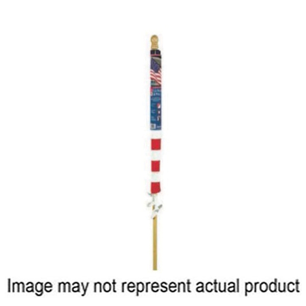 031800R US Banner and Pole Set, 4 ft W, 2-1/2 ft H, Polycotton