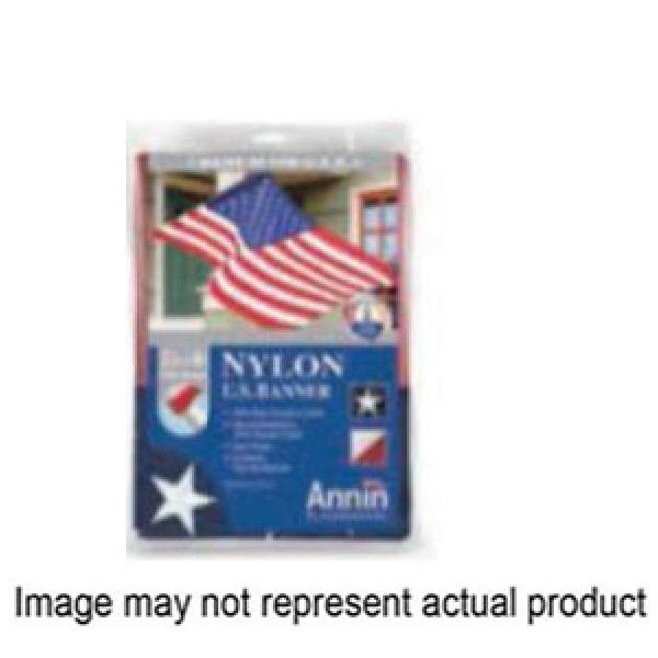 021850R US Banner, 4 ft W, 2-1/2 ft H, Nylon