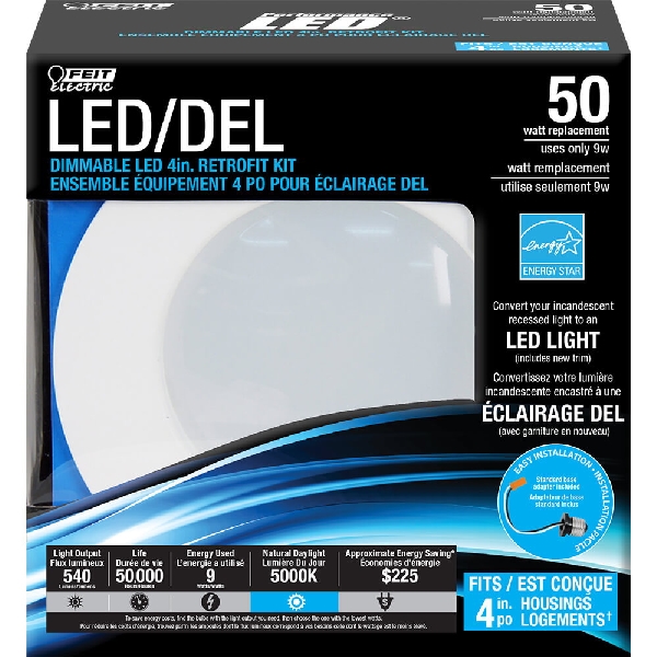 Feit Electric LEDG2R4/850/CAN Recessed Downlight, 9 W, 120 V, LED Lamp - 2