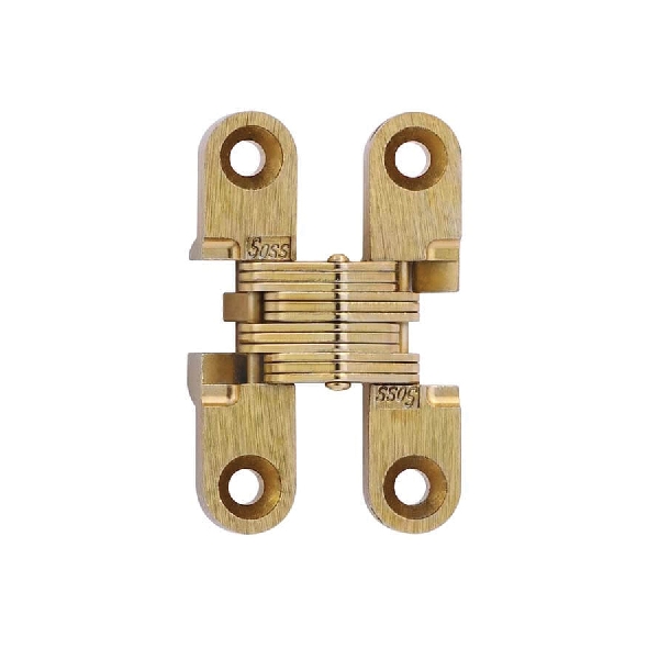 Soss 101C-US4 Invisible Hinge, 180 deg Hinge Opening, Satin Brass, 2/CD