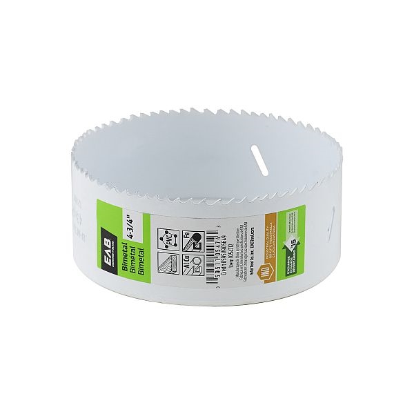 Exchange-A-Blade Industrial 1054712 Hole Saw, 4-3/4 in Dia, 1-5/8 in D Cutting, 4/6 TPI, Bi-Metal Cutting Edge - 2