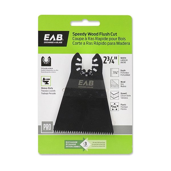 Exchange-A-Blade Professional 1070252 Flush-Cut Blade, 2-3/4 in, 1-1/4 in D Cutting, HCS - 2