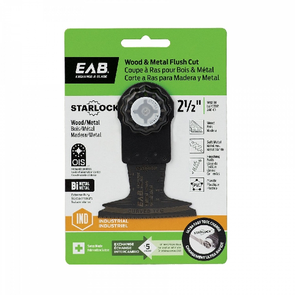 OMT Blade, Exchange-A-Blade, Wood and Metal, Starlock, 2-1/2 in Curved Bi-Metal Flush Cut - 3