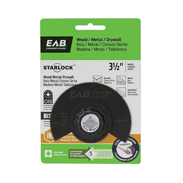 OMT Blade, Exchange-A-Blade, Wood and Metal, Starlock, Bi-Metal Flush Cut Half Circle - 3